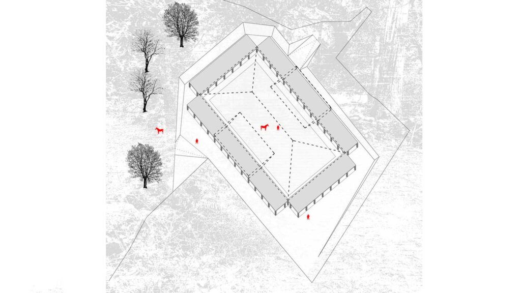 Planos del establo. Proyectos de arquitectura del estudio de EEG Arquitectos en Pontevedra.